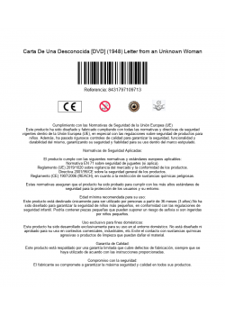 Carta De Una Desconocida [DVD] (1948) Letter from an Unknown Woman