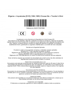 Elígeme + Inquietudes [DVD] (1984,1985) Choose Me + Trouble In Mind