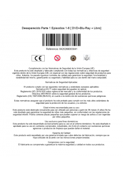 Desaparecido Parte 1 Episodios 1-6 [ DVD+Blu-Ray + Libro]