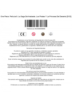 One Piece. Película 8. La Saga Del Arabasta. Los Piratas Y La Princesa Del Desierto [DVD]