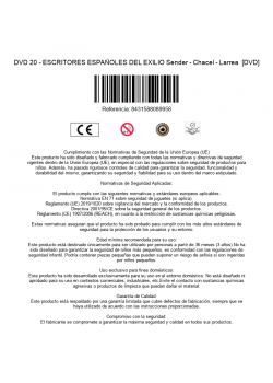 DVD 20 - ESCRITORES ESPAÑOLES DEL EXILIO Sender - Chacel - Larrea  [DVD]