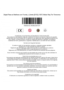 Dejad Paso al Mañana con Funda y Libreto [DVD] (1937) Make Way For Tomorrow