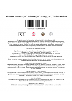 La Princesa Prometida (DVD de Extras) [DVD,Blu-ray] (1987) The Princess Bride