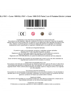 Digipack  Curso1984 BLU RAY + Curso 1999 BLU RAY + Curso 1999 DVD Parte 2 con 8 Postales Edición Limitada y Numerada [Blu-ray]