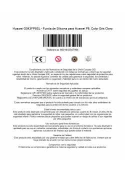 Huawei G043FP8SL - Funda de Silicona para Huawei P8, Color Gris Claro