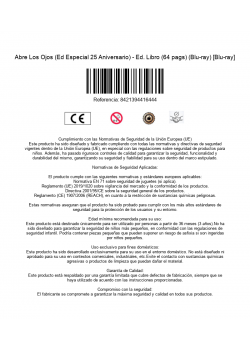 Abre Los Ojos (Ed Especial 25 Aniversario) - Ed. Libro (64 pags) (Blu-ray) [Blu-ray]