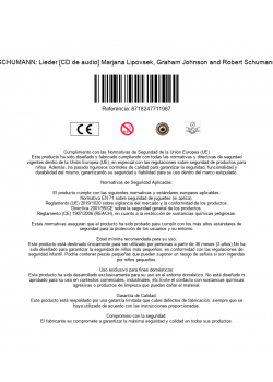 SCHUMANN: Lieder [CD de audio] Marjana Lipovsek, Graham Johnson and Robert Schumann
