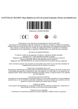SVIATOSLAV RICHER: Plays Beethoven [CD de audio] Sviatoslav Richer and Beethoven