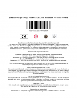 Botella Stranger Things Hellfire Club Acero Inoxidable + Sticker 500 mls