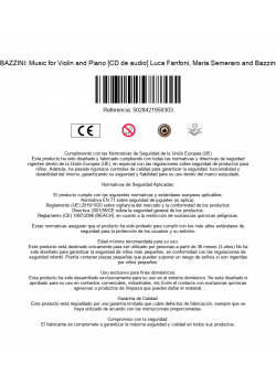 BAZZINI: Music for Violin and Piano [CD de audio] Luca Fanfoni, Maria Semeraro and Bazzini
