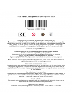Toalla Mario Kart Super Mario Bros Algodón 100%
